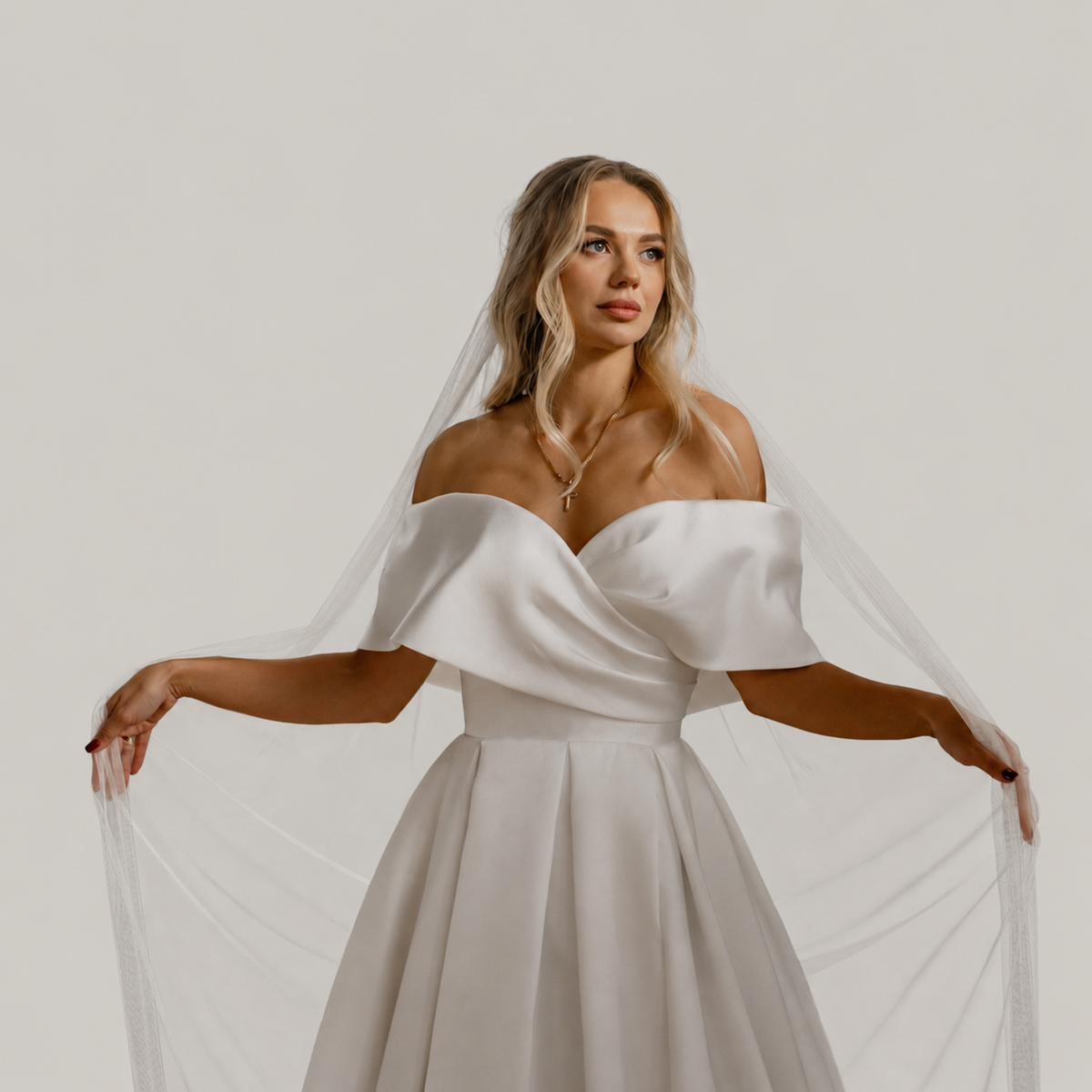 Cathedral Wedding Veil | Elegant Ivory Bridal Veil With Comb
