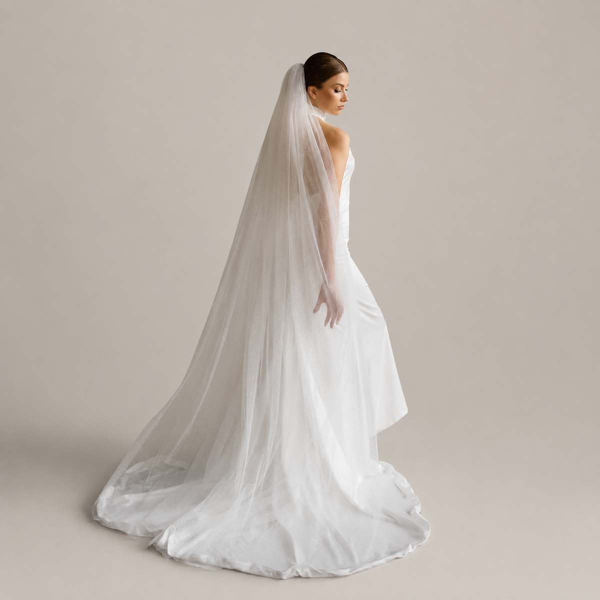 Double Layer Bridal Veil | Sparkling Ivory Wedding Tulle
